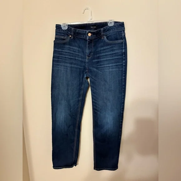 White House Black Market Women's Size 8 Blue Crop Jeans Mid-Rise - Picture 2 of 5
